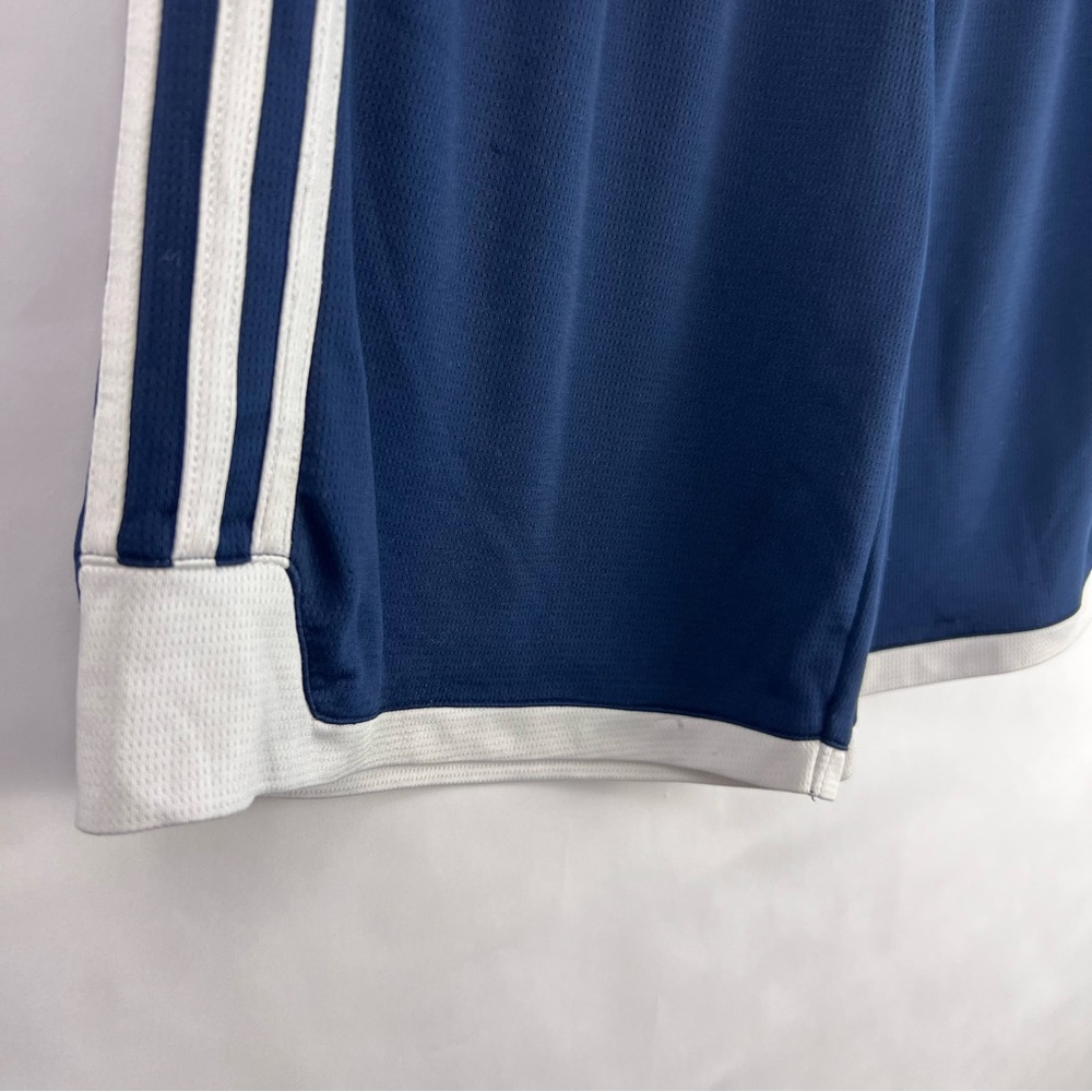 Adidas Climalite Youth Shorts Navy Blue White Stripes Mesh XL 18 Athletic - Picture 4 of 12